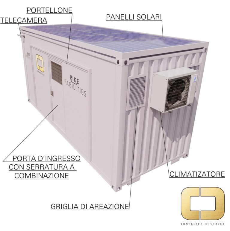 Accessori vari: pannelli fotovoltaici; telecamera di sicurezza; aria condizionata; porta singola sul portellone orizzontale